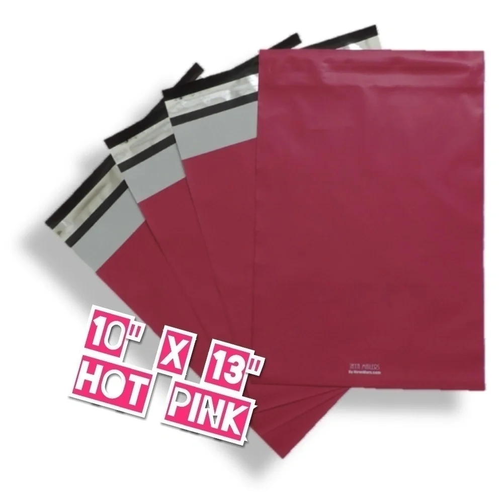 100 Hot Pink 10x13 Poly Mailers